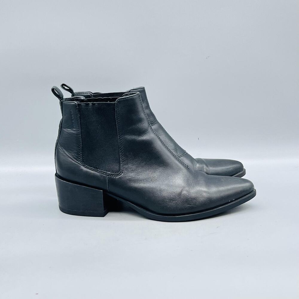 Vagabond Boots Womens 8 Black Leather Chelsea Ankle Block Heel Booties Shoes